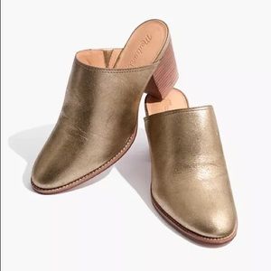 Madewell Metallic Gold Harper Mule size 7